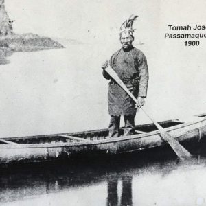 Tomah Joseph in canoe